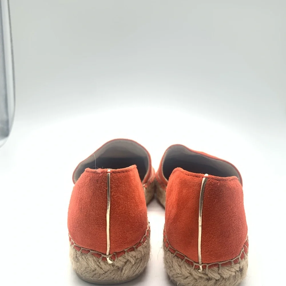 SH2 Dolce Vita Orange Suede Espadrille Flats Dorsay Slip On Shoes Womens 6.5